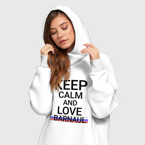Женская толстовка-платье Keep calm Barnaul Барнаул ID332 / Белый – фото 3