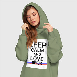 Женское худи-платье Keep calm Biysk Бийск ID731, цвет: авокадо — фото 2