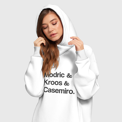 Женская толстовка-платье Modric, Kroos, Casemiro / Белый – фото 3