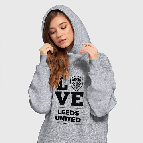 Женская толстовка-платье Leeds United Love Классика / Меланж – фото 3