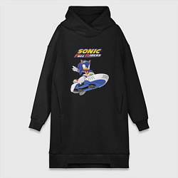 Женское худи-платье Sonic Free Riders Hedgehog Racer, цвет: черный