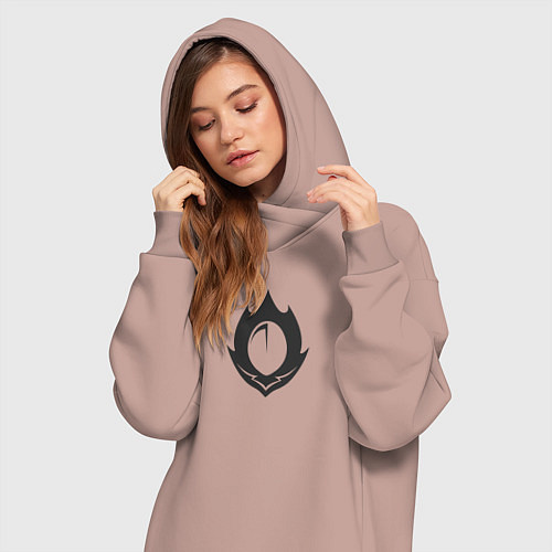 Женская толстовка-платье Code Geass Маска Зеро / Пыльно-розовый – фото 3