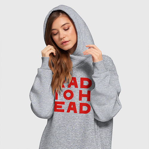 Женская толстовка-платье Radiohead большое красное лого / Меланж – фото 3