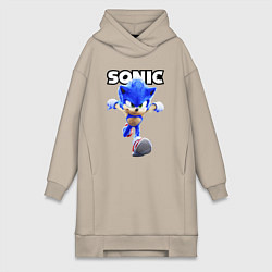 Женское худи-платье Sonic the Hedgehog 2, цвет: миндальный