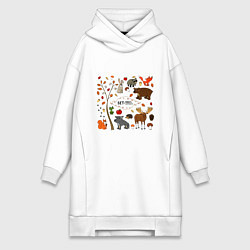Женская толстовка-платье SET OF FOREST ANIMALS