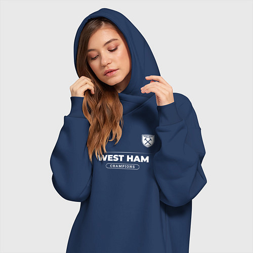 Женская толстовка-платье West Ham Форма Чемпионов / Тёмно-синий – фото 3
