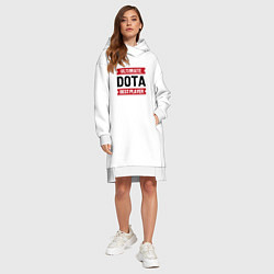 Женское худи-платье Dota: таблички Ultimate и Best Player, цвет: белый — фото 2