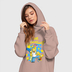 Женское худи-платье The SimpsonsСемейка Симпсонов, цвет: пыльно-розовый — фото 2