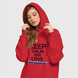 Женское худи-платье Keep calm Noyabrsk Ноябрьск, цвет: красный — фото 2
