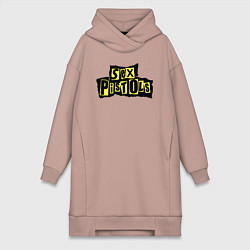 Женское худи-платье Sex Pistols лого, цвет: пыльно-розовый