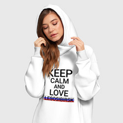 Женское худи-платье Keep calm Lesosibirsk Лесосибирск, цвет: белый — фото 2
