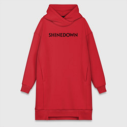 Женское худи-платье Shinedown лого, цвет: красный