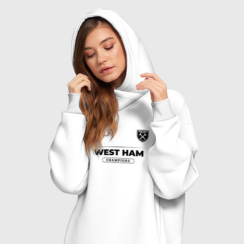 Женская толстовка-платье West Ham Униформа Чемпионов / Белый – фото 3