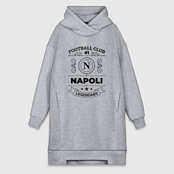 Женское худи-платье Napoli: Football Club Number 1 Legendary, цвет: меланж