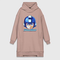 Женское худи-платье Mega Man - Rockman, цвет: пыльно-розовый