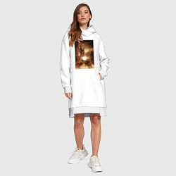 Женское худи-платье Сварог - Кузнец, цвет: белый — фото 2