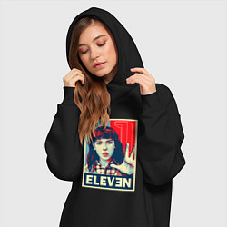 Женское худи-платье Stranger Things Eleven, цвет: черный — фото 2