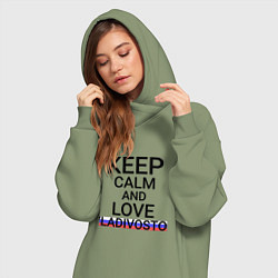 Женское худи-платье Keep calm Vladimir Владимир, цвет: авокадо — фото 2