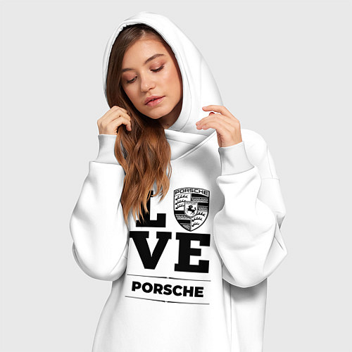 Женская толстовка-платье Porsche Love Classic / Белый – фото 3