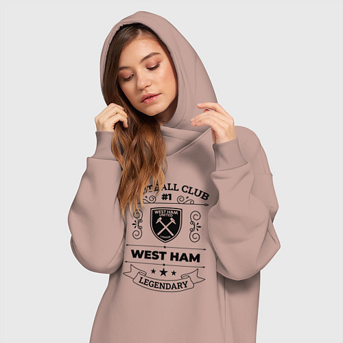 Женская толстовка-платье West Ham: Football Club Number 1 Legendary / Пыльно-розовый – фото 3