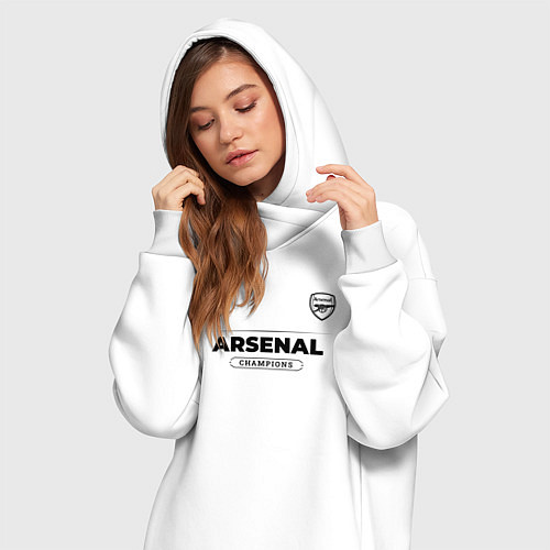 Женская толстовка-платье Arsenal Униформа Чемпионов / Белый – фото 3