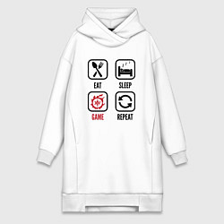 Женская толстовка-платье Eat - Sleep - Final Fantasy - Repeat