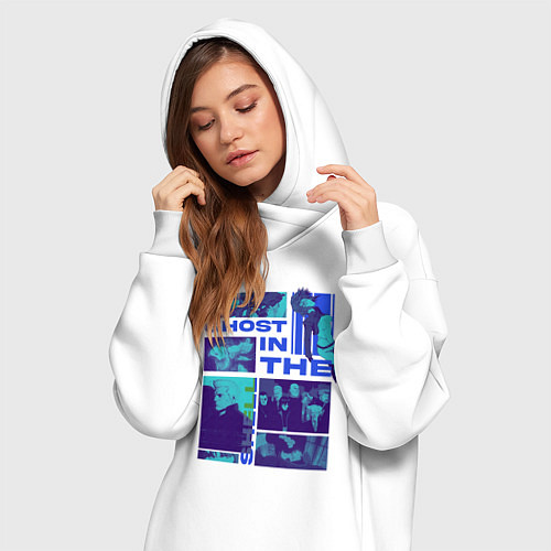 Женская толстовка-платье Призрак в доспехах экшен / Белый – фото 3