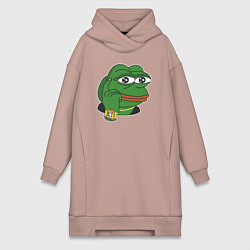 Женская толстовка-платье Пепе Лягушонок советует думать