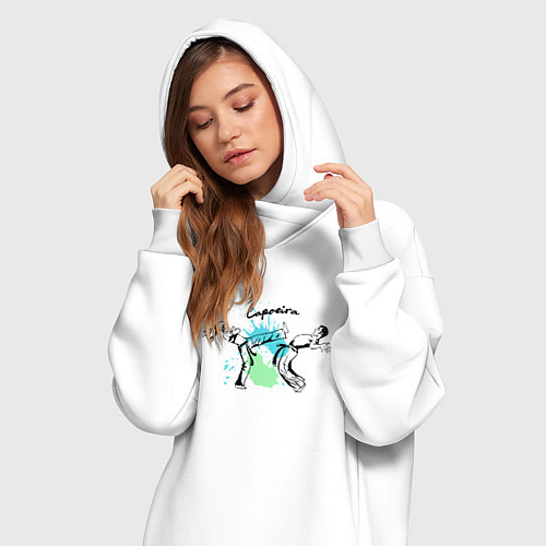 Женская толстовка-платье Капоэйра боевой танец / Белый – фото 3