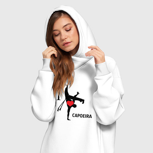 Женская толстовка-платье I LOVE CAPOEIRA / Белый – фото 3