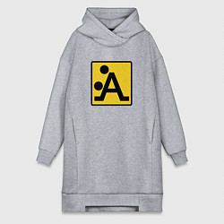 Женское худи-платье Знак - Поза, цвет: меланж