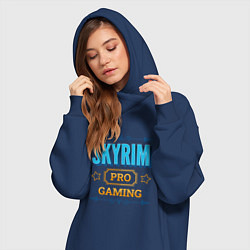 Женское худи-платье Игра Skyrim pro gaming, цвет: тёмно-синий — фото 2