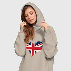 Женское худи-платье Сердце - Британия, цвет: миндальный — фото 2