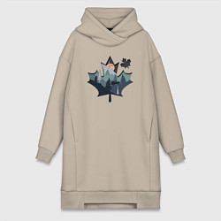 Женское худи-платье Бездорожье, цвет: миндальный