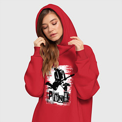 Женское худи-платье Punk jump, цвет: красный — фото 2