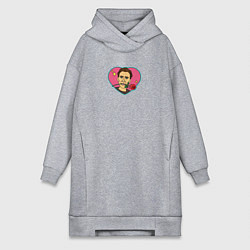 Женская толстовка-платье Николас Кейдж - сердце