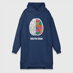 Женское худи-платье Creative Brain, цвет: тёмно-синий