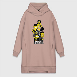 Женское худи-платье Simpsons not dead! Motto, цвет: пыльно-розовый