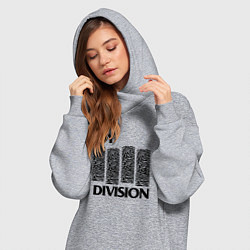 Женское худи-платье Joy Division - rock, цвет: меланж — фото 2