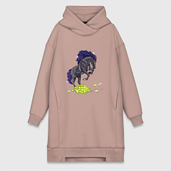 Женская толстовка-платье Лошадь на дыбах