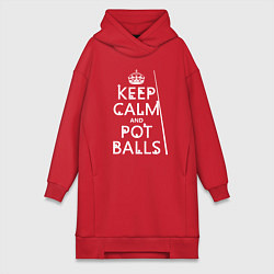 Женская толстовка-платье Сохраняй спокойствие и гоняй шары