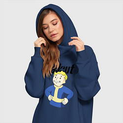 Женское худи-платье Fallout blondie boy, цвет: тёмно-синий — фото 2