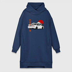 Женское худи-платье Nissan Silvia S14 Sr20 Japan Car, цвет: тёмно-синий
