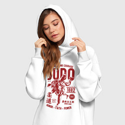 Женское худи-платье Дзюдо единоборства, цвет: белый — фото 2
