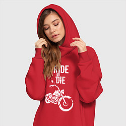 Женское худи-платье Ride or Die винтаж, цвет: красный — фото 2