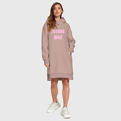 Женское худи-платье Future milf, цвет: пыльно-розовый — фото 2