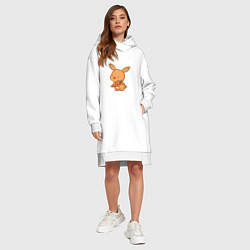 Женское худи-платье Кролик и морковка, цвет: белый — фото 2