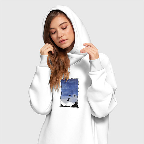 Женская толстовка-платье Лисий способ путешествовать / Белый – фото 3