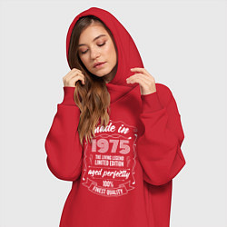 Женское худи-платье Made in 1975 retro old school, цвет: красный — фото 2