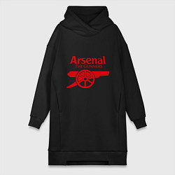 Женское худи-платье Arsenal: The gunners, цвет: черный